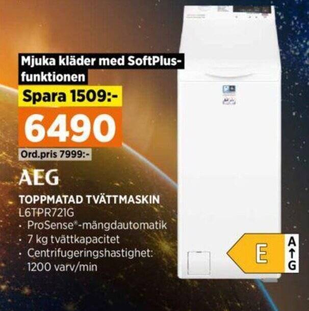 Power TOPPMATAD TVÄTTMASKIN L6TPR721G erbjuda
