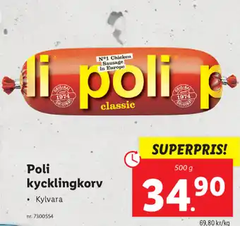 Lidl Poli Kycklingkorv 500 g erbjuda