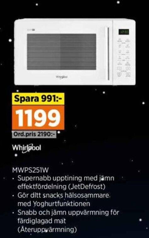 Power Whirlpool MWPS251W erbjuda