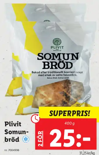 Lidl Plivit Somun Bröd 400 g erbjuda
