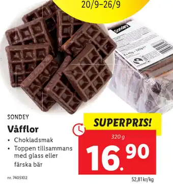 Lidl Sondey Våfflor 320 g erbjuda