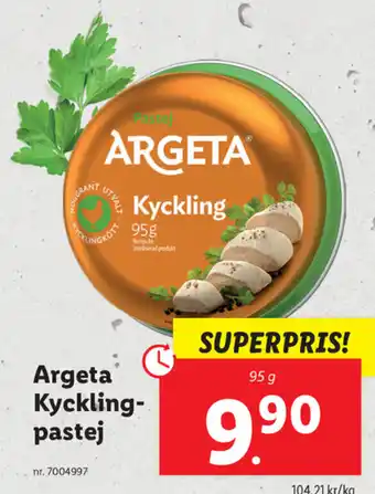Lidl Argeta Kyckling Pastej 95 g erbjuda