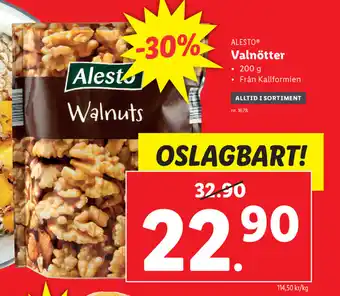 Lidl Alesto Valnötter 200g erbjuda