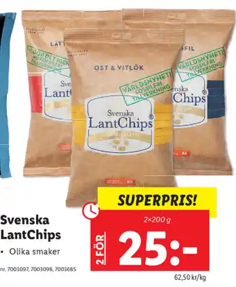 Lidl Svenska LantChips 2x200 g erbjuda