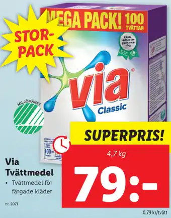 Lidl Via Tvättmedel 4.7 kg erbjuda