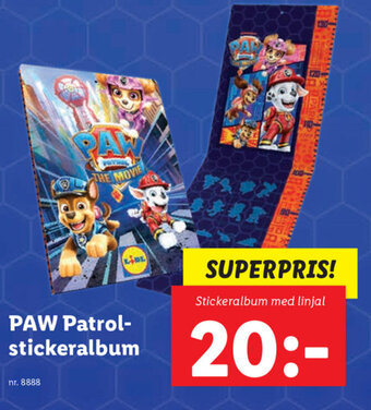 Lidl PAW Patrol Stickeralbum erbjuda