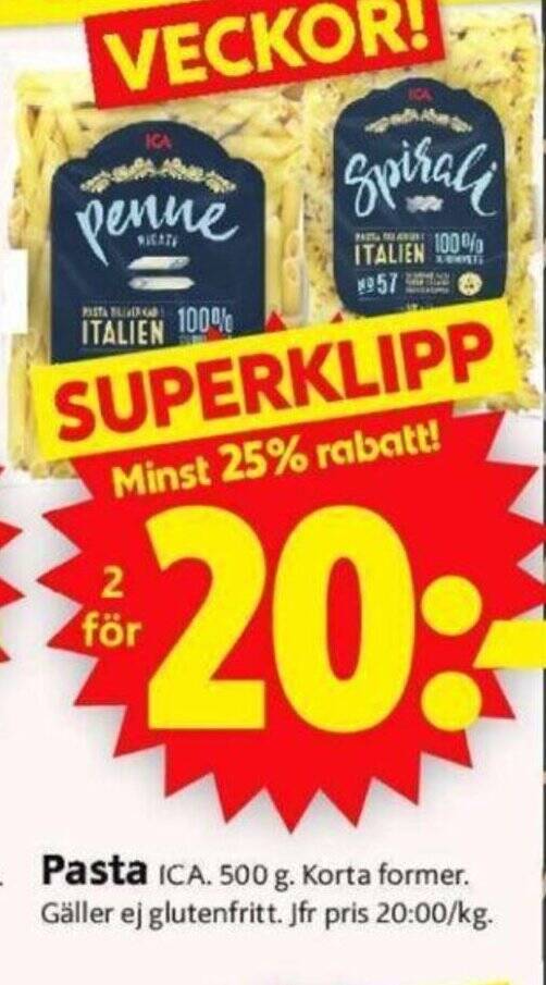 ICA Supermarket Pasta ICA erbjuda