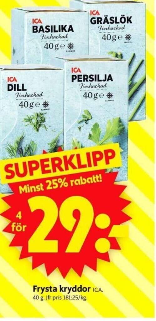 ICA Supermarket Frysta kryddor ICA erbjuda