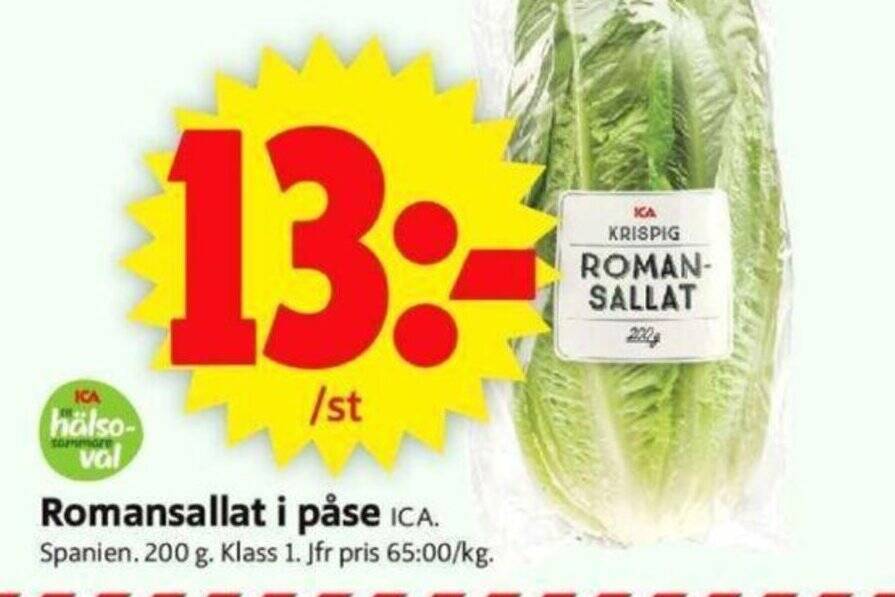 ICA Supermarket Romansallat i påse ICA erbjuda