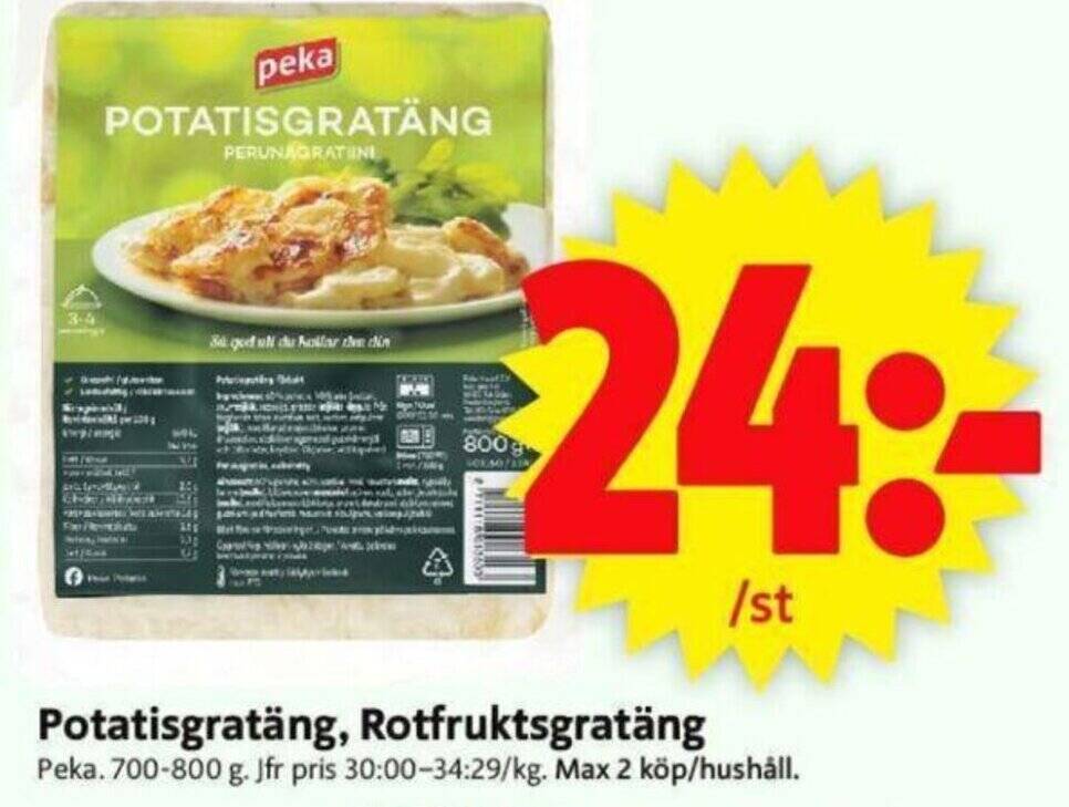 ICA Supermarket Potatisgratäng, Rotfruktsgratäng Peka erbjuda