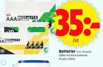 ICA Supermarket Batterier ICA. 10-pack erbjuda