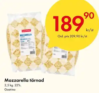 Snabbgross Mozzarella tärnad 2,5 kg. 22%. Gastrino erbjuda