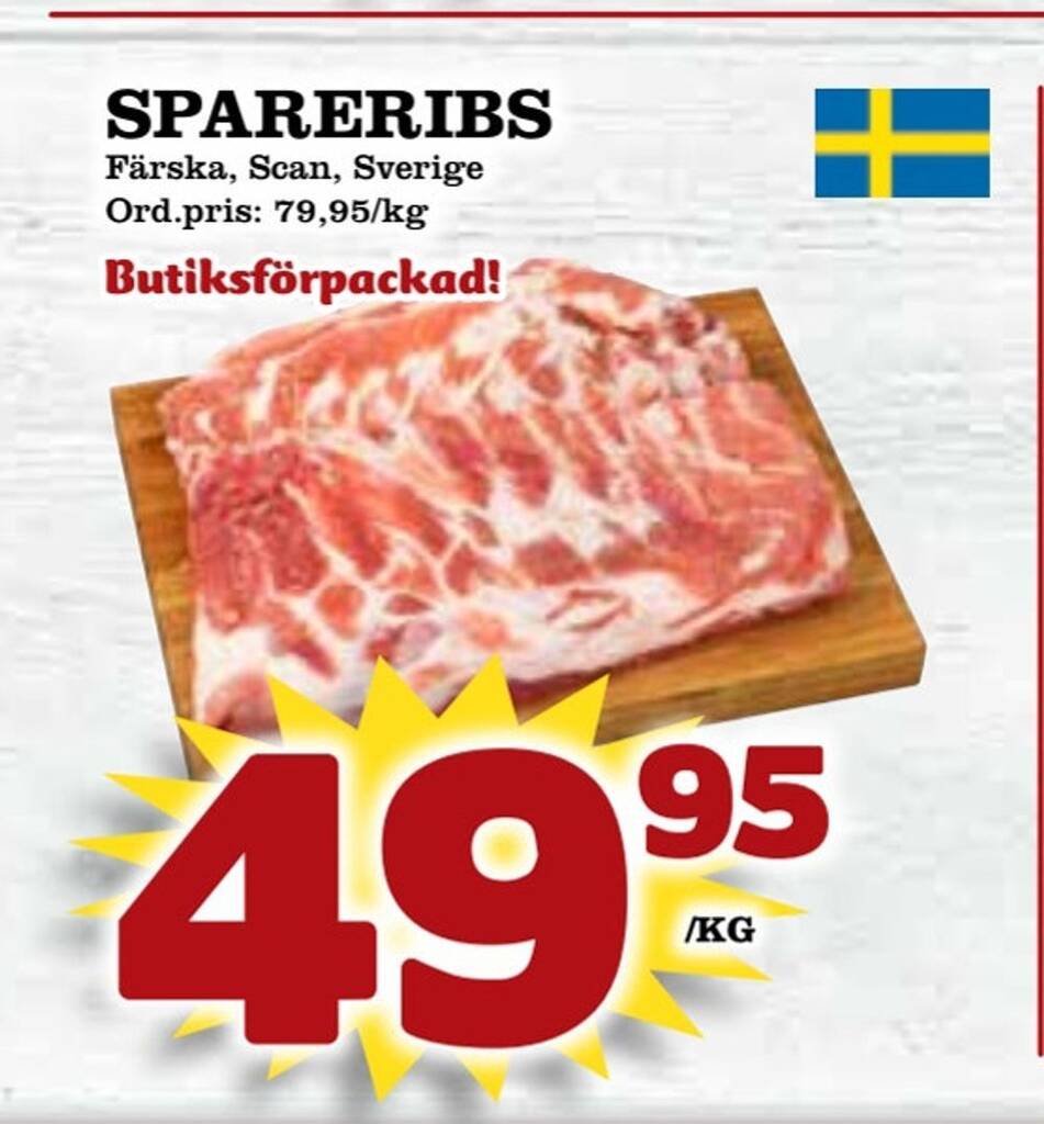 Supergrossen Spareribs erbjuda