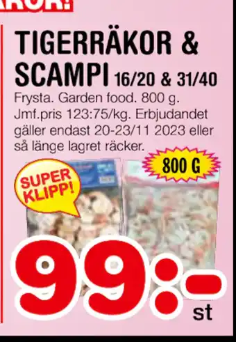 Nya Pulsen Tigerräkor & scampi erbjuda