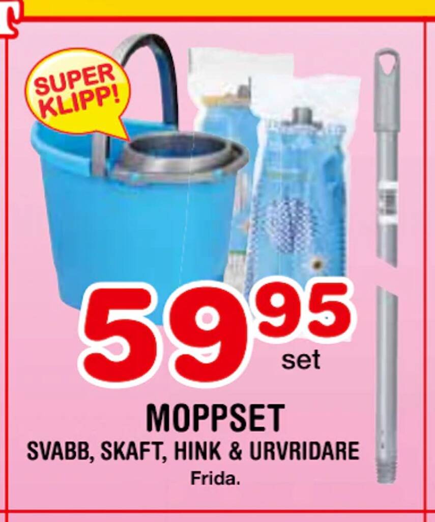 Nya Pulsen Svabb, skaft, hink & urvridare erbjuda