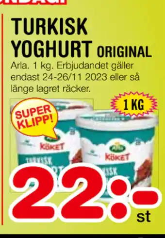 Nya Pulsen Turkisk yoghurt erbjuda