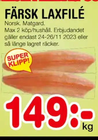 Nya Pulsen Färsk laxfilé erbjuda