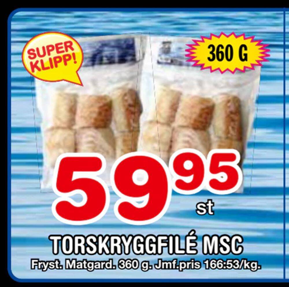Nya Pulsen Torskryggfilé msc erbjuda