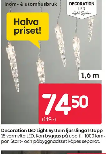 Rusta Decoration LED Light System ljusslinga Istapp erbjuda