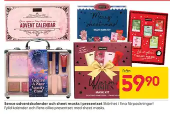Rusta Sence adventskalender och sheet masks i presentset erbjuda