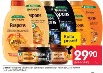 Rusta Garnier Respons erbjuda
