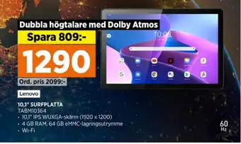 Power Lenovo surfplatta erbjuda