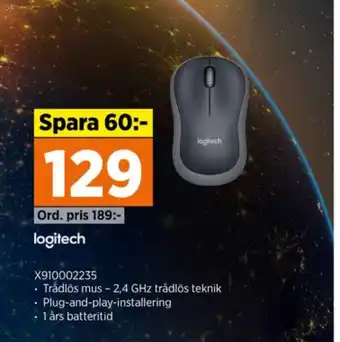 Power Logitech mus erbjuda