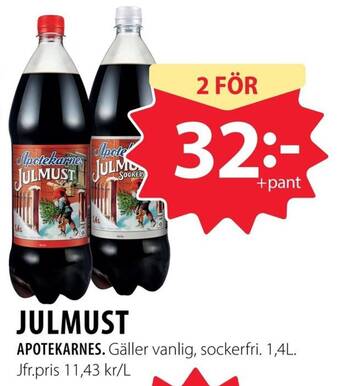 Handlar'n JULMUST APOTEKARNES erbjuda