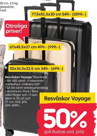 Rusta Resväskor Voyage erbjuda