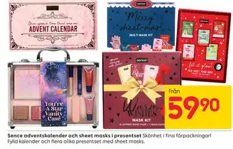 Sence adventskalender och sheet masks i presentset