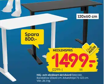 Höj- och sänkbart skrivbord
