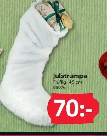 DollarStore Julstrumpa Fluffig, 45 cm erbjuda
