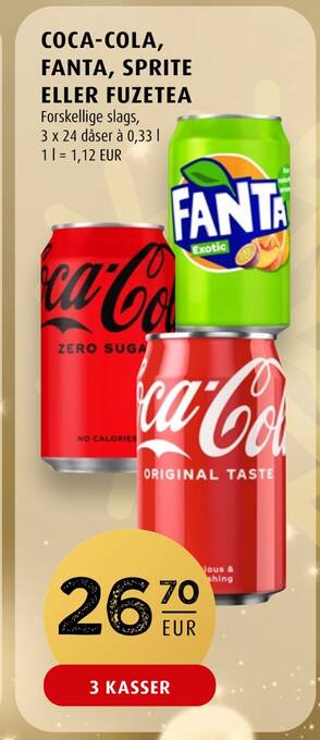 Scandinavian Park Coca-cola, fanta, sprite eller fuzetea erbjuda