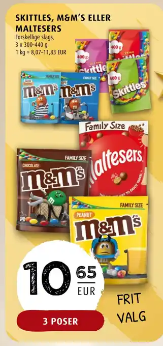 Scandinavian Park Skittles, m&m's eller maltesers erbjuda