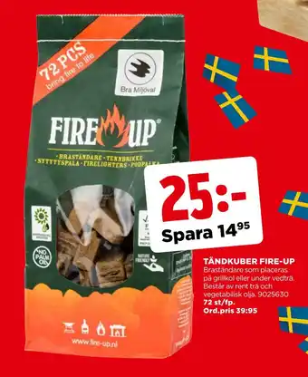 Jem&Fix Tändkuber fire-up erbjuda