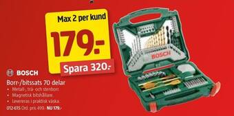 Jula BOSCH Borr-/bitssats 70 delar erbjuda