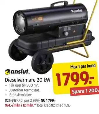 Jula Dieselvärmare 20 kW erbjuda