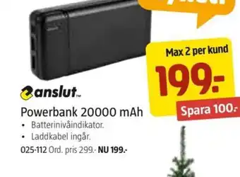 Jula Powerbank 20000 mAh erbjuda