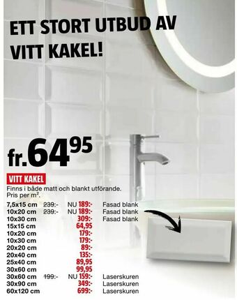 Bauhaus Vitt kakel erbjuda