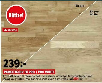 Bauhaus Parkettgolv ek pro / pro white erbjuda