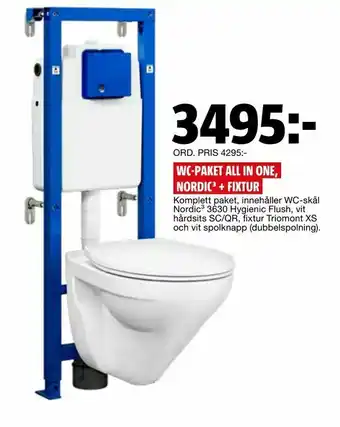 Bauhaus Wc-paket all in one, nordic3 + fixtur erbjuda