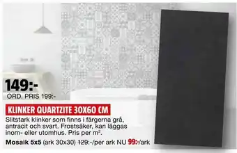 Bauhaus Klinker quartzite 30x60 cm erbjuda