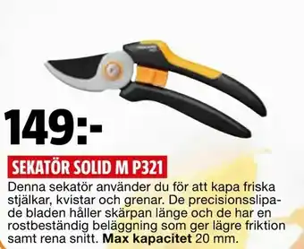Bauhaus Sekatör solid m p321 erbjuda