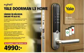 Bauhaus Yale doorman l3 home brushed steel erbjuda