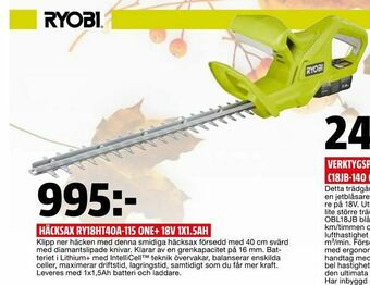 Bauhaus Häcksax ry18ht40a-115 one+ 18v 1x1,5ah erbjuda