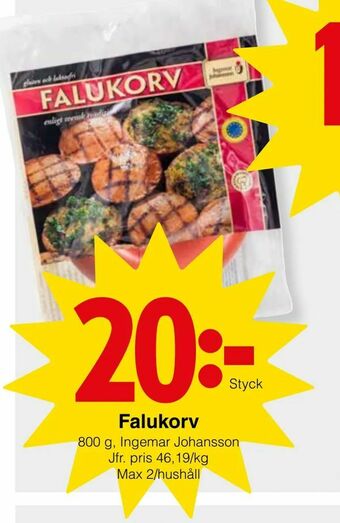 Matöppet Falukorv erbjuda