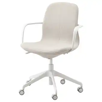 Långfjäll konferensstol med armstöd, gunnared beige/vit