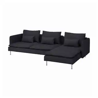 IKEA Söderhamn 4-sitssoffa, med schäslong/hillared antracit erbjuda