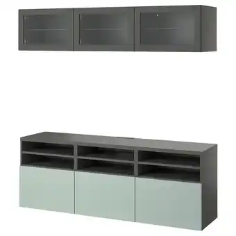 IKEA Bestå tv-förvaring kombination/glasdörrar, 180x42x192 cm erbjuda