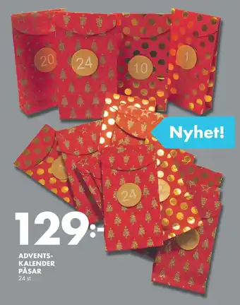 ÖoB Adventskalender påsar erbjuda
